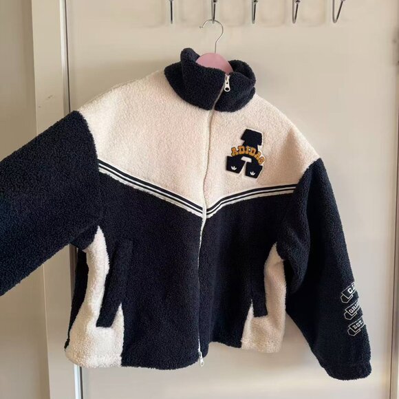 Adidas Sherpa Fleece Jacket – Black & White - Picture 7 of 7